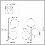 Бра Odeon Light Tovi 4818/3W Цвет плафонов прозрачный Цвет арматуры черный от ImperiumLoft