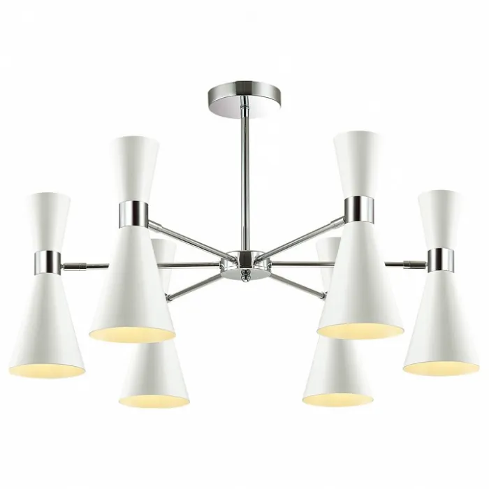 Люстра на штанге Lumion Quinn 3661/6C Цвет арматуры хром Цвет плафонов белый от ImperiumLoft