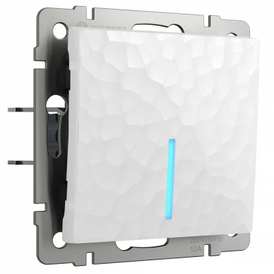 Выключатель проходной одноклавишный с подсветкой без рамки Werkel W1212101 (белый) Цвет арматуры белый