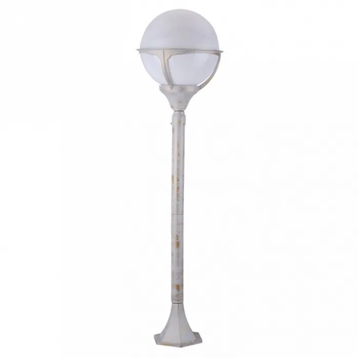 Наземный высокий светильник Arte Lamp Monaco A1496PA-1WG Цвет арматуры золото Цвет плафонов белый от ImperiumLoft