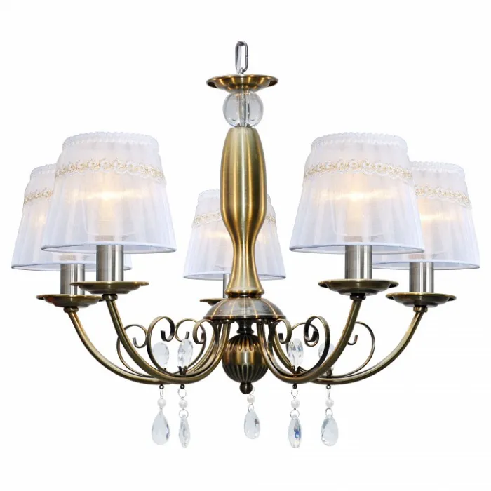 Подвесная люстра TopLight Gertrude TL1138-5H Цвет арматуры бронза Цвет плафонов белый от ImperiumLoft