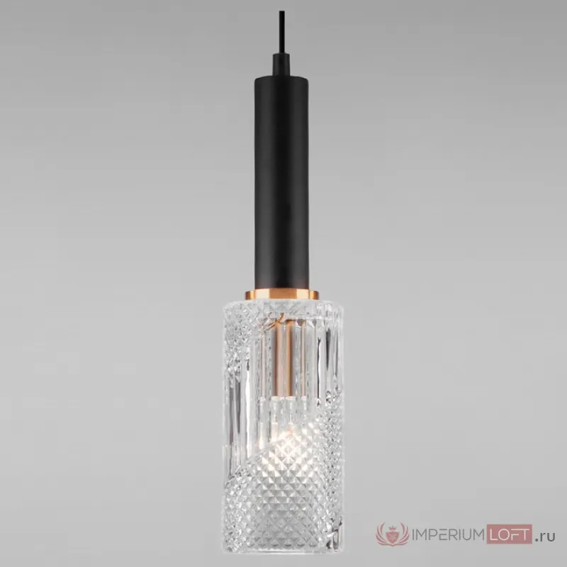 Подвесной светильник Eurosvet Root 50176/1 черный Цвет плафонов прозрачный Цвет арматуры бронза от ImperiumLoft