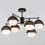 Люстра на штанге Eurosvet Nocciola 70106/6 черный Цвет плафонов черно-белый Цвет арматуры бронза от ImperiumLoft