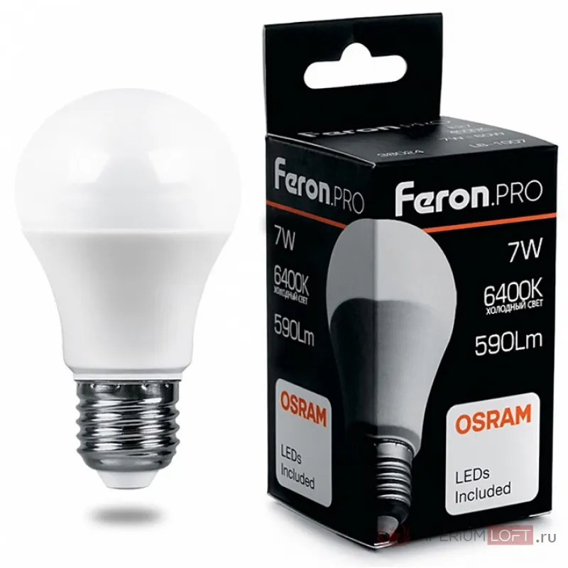 Лампа светодиодная Feron LB-1307 E27 7Вт 6400K 38025 от ImperiumLoft