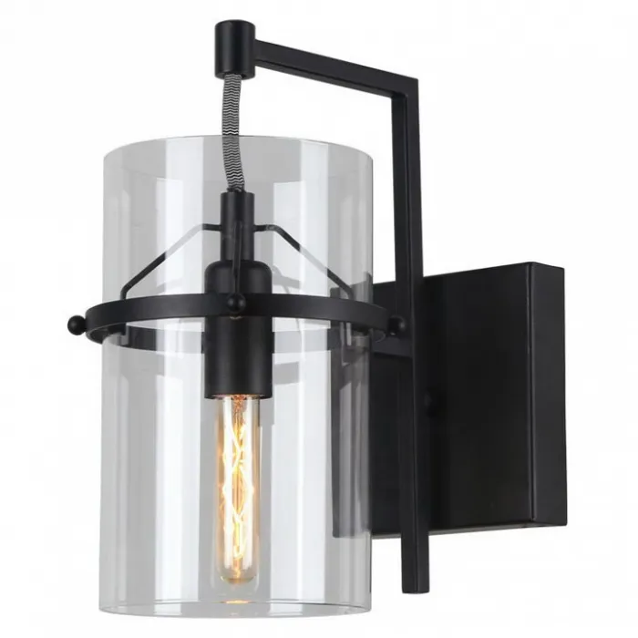 Бра Arte Lamp Piatto A8586AP-1BK Цвет арматуры черный Цвет плафонов прозрачный от ImperiumLoft