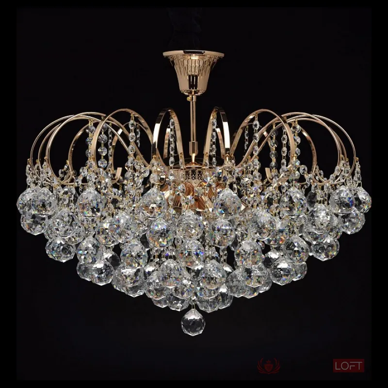 Люстра на штанге MW-Light Жемчуг 9 232016708 Цвет арматуры золото Цвет плафонов прозрачный от ImperiumLoft
