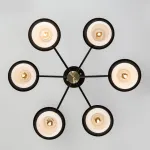 Люстра на штанге Eurosvet Nocciola 70106/6 черный Цвет плафонов черно-белый Цвет арматуры бронза от ImperiumLoft