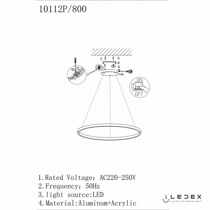 Подвесной светильник iLedex Axis 10112P/1-24W-3000K-D800 BR от ImperiumLoft