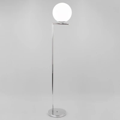 Напольный светильник со стеклянным плафоном 01083/1 хром