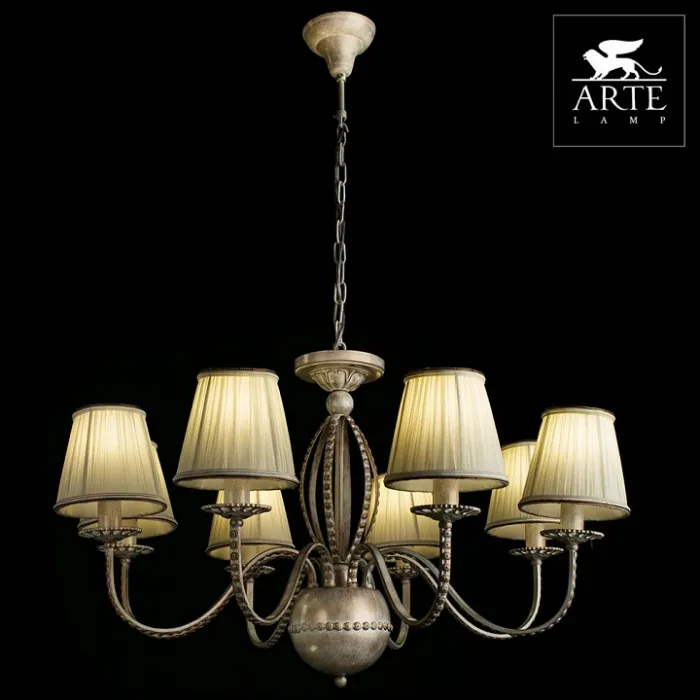 Подвесная люстра Arte Lamp Calamaro A2046LM-8WG Цвет арматуры золото Цвет плафонов белый от ImperiumLoft