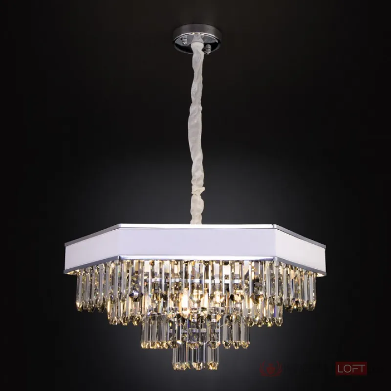 Подвесной светильник Bogate's Pelle 329/9 Strotskis Цвет арматуры хром Цвет плафонов белый от ImperiumLoft