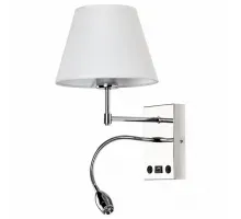 Бра с подсветкой Arte Lamp Elba A2581AP-2CC Цвет плафонов белый Цвет арматуры хром Бра с подсветкой Arte Lamp Elba A2581AP-2CC Цвет плафонов белый Цвет арматуры хром