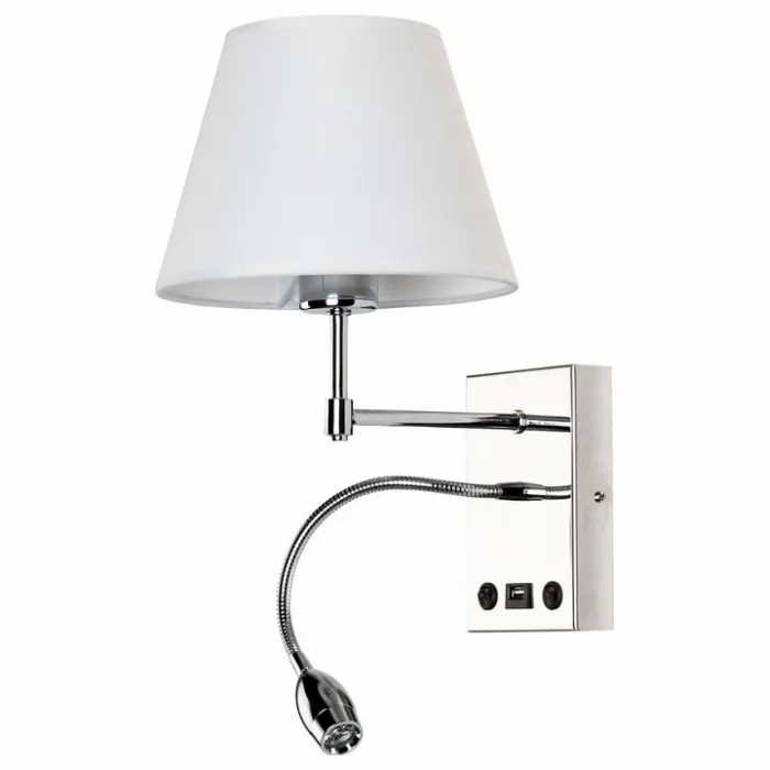Бра с подсветкой Arte Lamp Elba A2581AP-2CC Цвет плафонов белый Цвет арматуры хром от ImperiumLoft