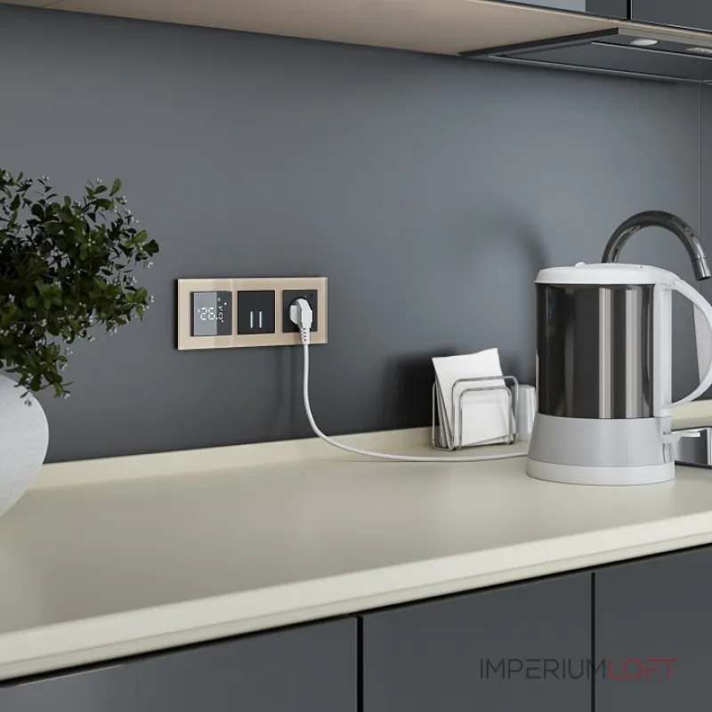 Терморегулятор электромеханический для теплого пола Werkel черные W1151208 от ImperiumLoft