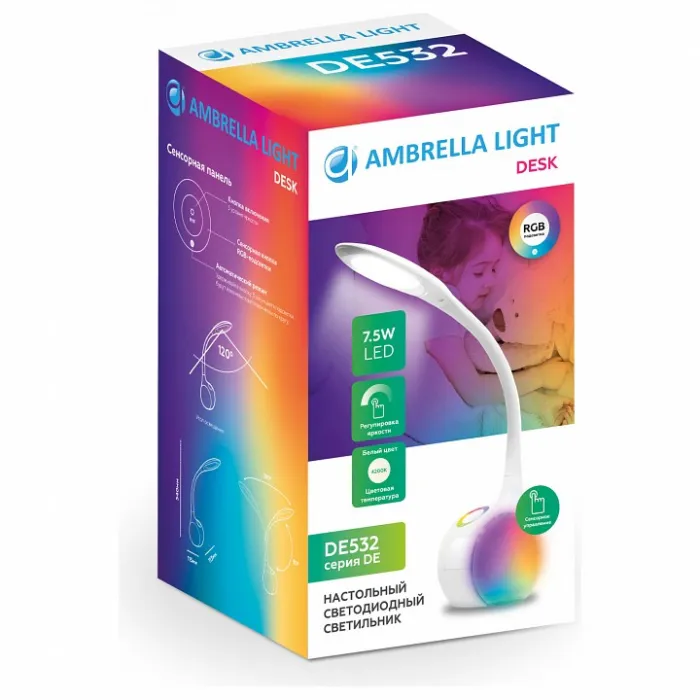 Настольная лампа офисная Ambrella De53 DE532 Цвет плафонов белый от ImperiumLoft