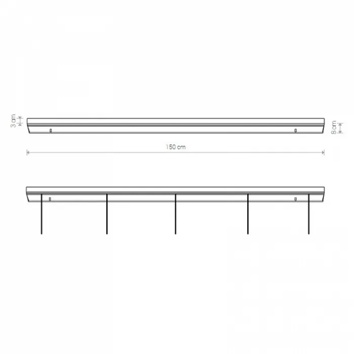 Основание Nowodvorski Cameleon Canopy B1500 BL 8608 цвет арматуры черный от ImperiumLoft