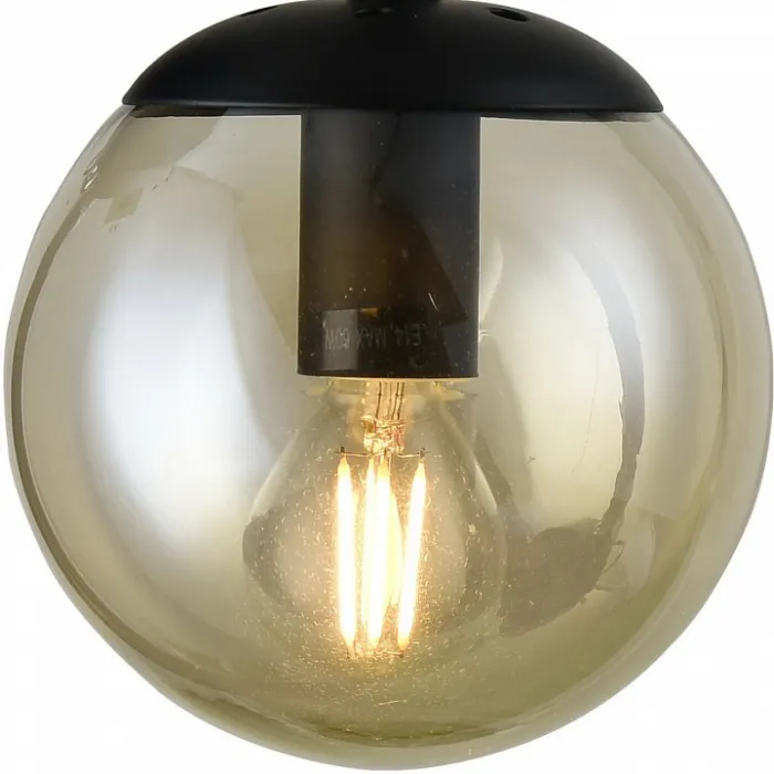 Бра Arte Lamp 1664 A1664AP-1BK Цвет арматуры черный Цвет плафонов янтарный от ImperiumLoft