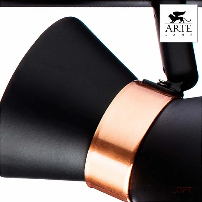 Спот Arte Lamp Baltimore A1406PL-3BK Цвет арматуры золото Цвет плафонов черный от ImperiumLoft