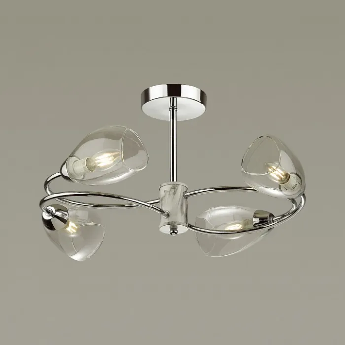 Люстра на штанге Lumion Romeo 4561/4C Цвет арматуры хром Цвет плафонов прозрачный от ImperiumLoft