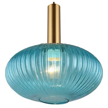 Подвесной светильник Omnilux Menfi OML-99316-01 Цвет плафонов голубой Цвет арматуры бронза
