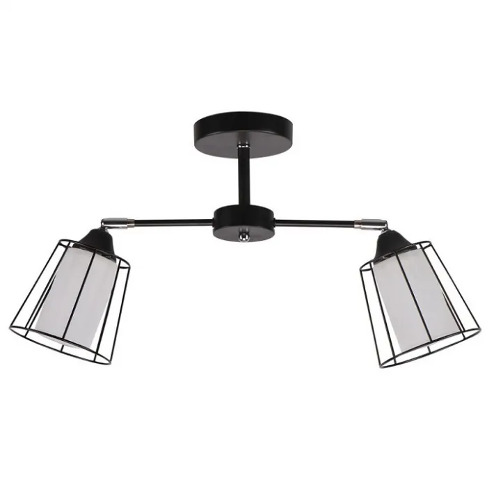 Светильник на штанге Imex MD.24380 MD.24380-2-S BK+CH цвет арматуры черный цвет плафонов белый от ImperiumLoft