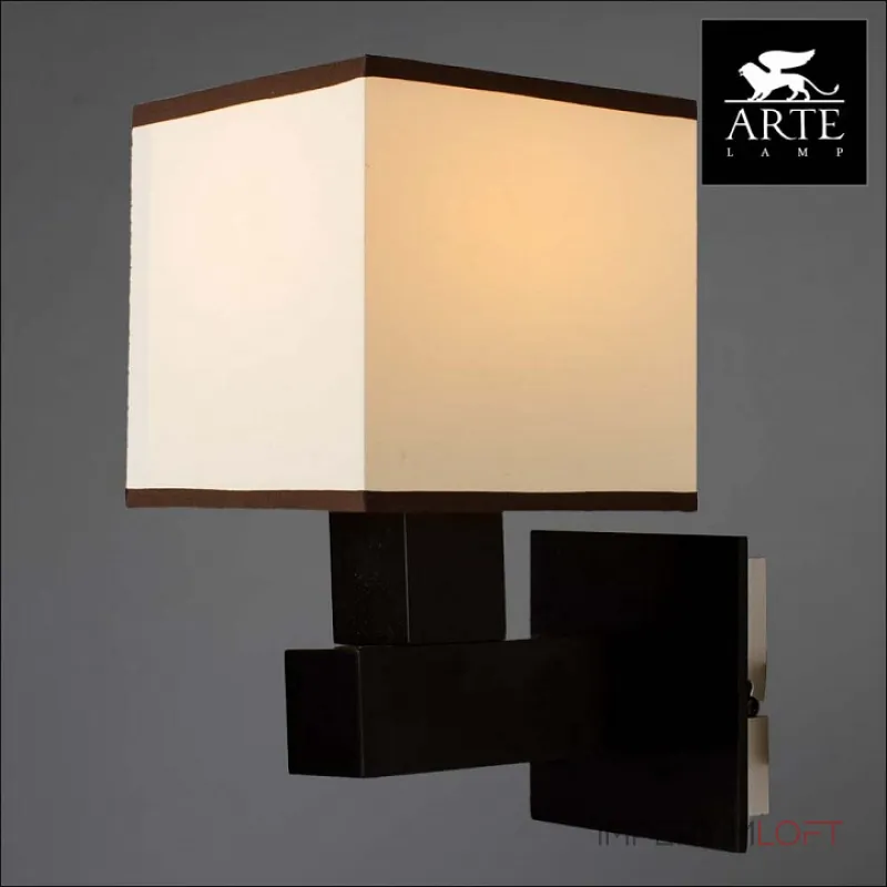 Бра Arte Lamp Quadro A4402AP-1BK Цвет арматуры хром Цвет плафонов белый