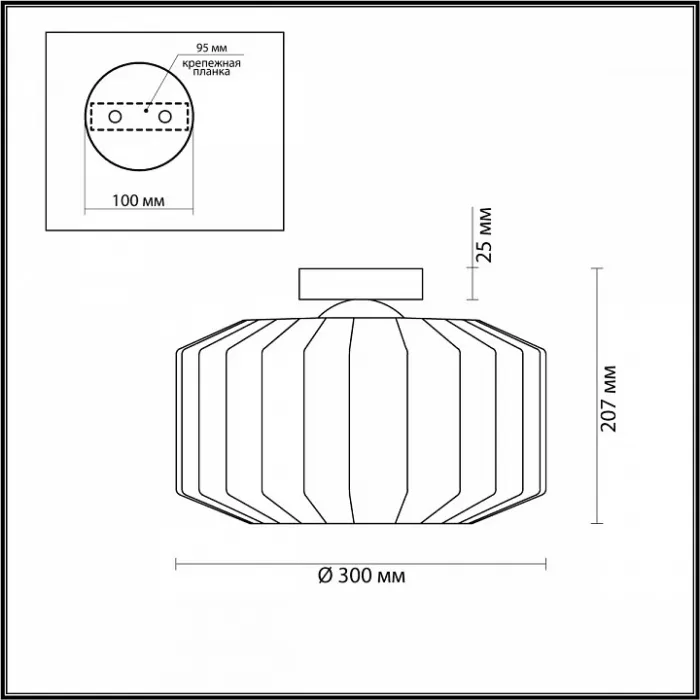 Накладной светильник Odeon Light Binga 4747/1C Цвет арматуры бронза Цвет плафонов янтарный от ImperiumLoft