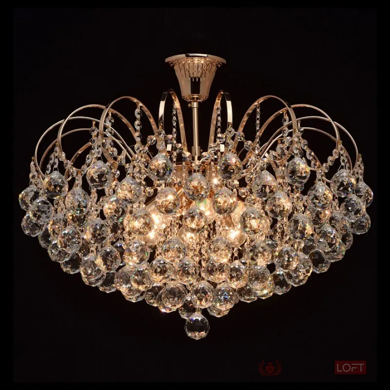 Люстра на штанге MW-Light Жемчуг 9 232016708 Цвет арматуры золото Цвет плафонов прозрачный от ImperiumLoft