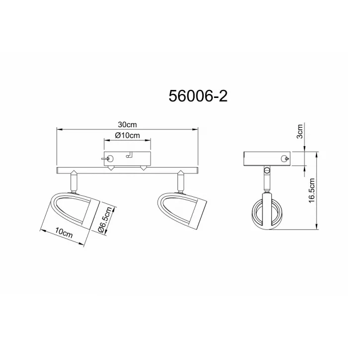 Бра Globo Rodrik 56006-2 Цвет арматуры никель Цвет плафонов хром от ImperiumLoft