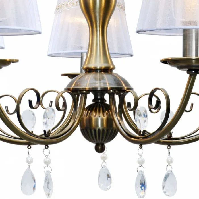 Подвесная люстра TopLight Gertrude TL1138-5H Цвет арматуры бронза Цвет плафонов белый от ImperiumLoft