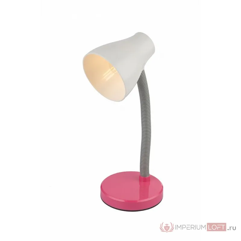 Настольная лампа офисная Globo Flynn 24805P Цвет арматуры розовый Цвет плафонов белый от ImperiumLoft