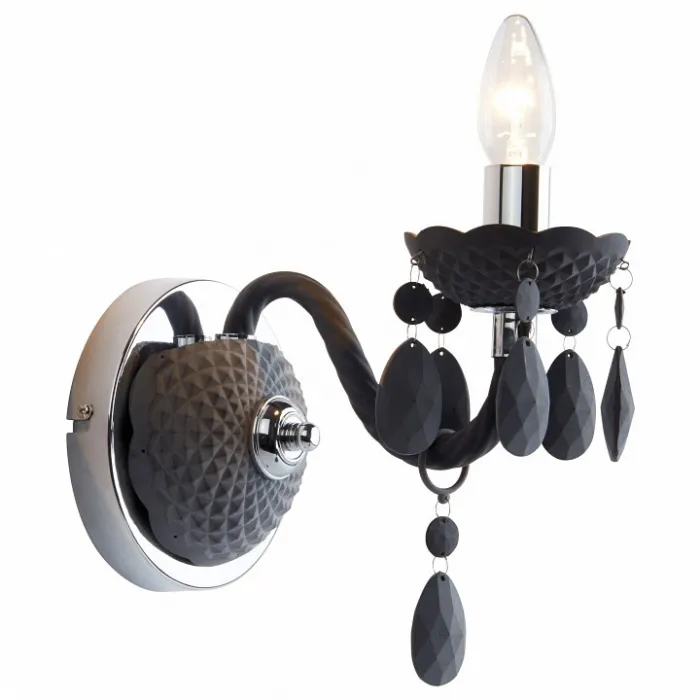 Бра Arte Lamp Morris A8888AP-1GY Цвет арматуры хром Цвет плафонов черный от ImperiumLoft