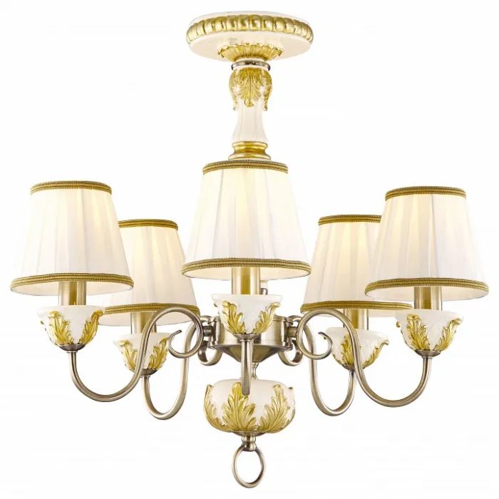 Люстра на штанге Arte Lamp Benessere A9570PL-5WG Цвет арматуры золото Цвет плафонов белый от ImperiumLoft