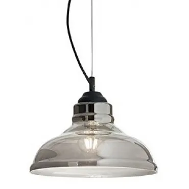 Подвесной светильник Ideal Lux Bistro&#039; BISTRO&#039; SP1 PLATE FUME&#039; Цвет арматуры черный Цвет плафонов серый