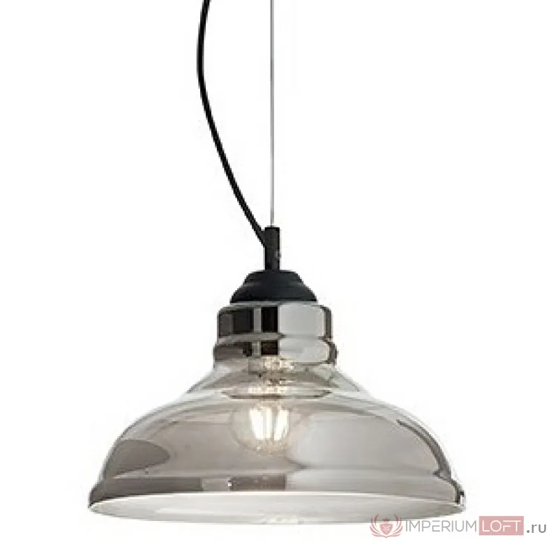 Подвесной светильник Ideal Lux Bistro&#039; BISTRO&#039; SP1 PLATE FUME&#039; Цвет арматуры черный Цвет плафонов серый от ImperiumLoft