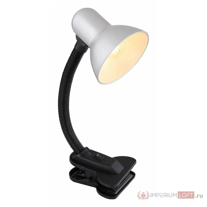 Настольная лампа офисная Globo Vanzone 24862SI Цвет плафонов серебро Цвет арматуры черный от ImperiumLoft
