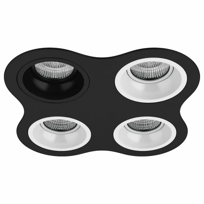 Встраиваемый светильник Lightstar Domino D64707060606 цвет арматуры черно-белый от ImperiumLoft