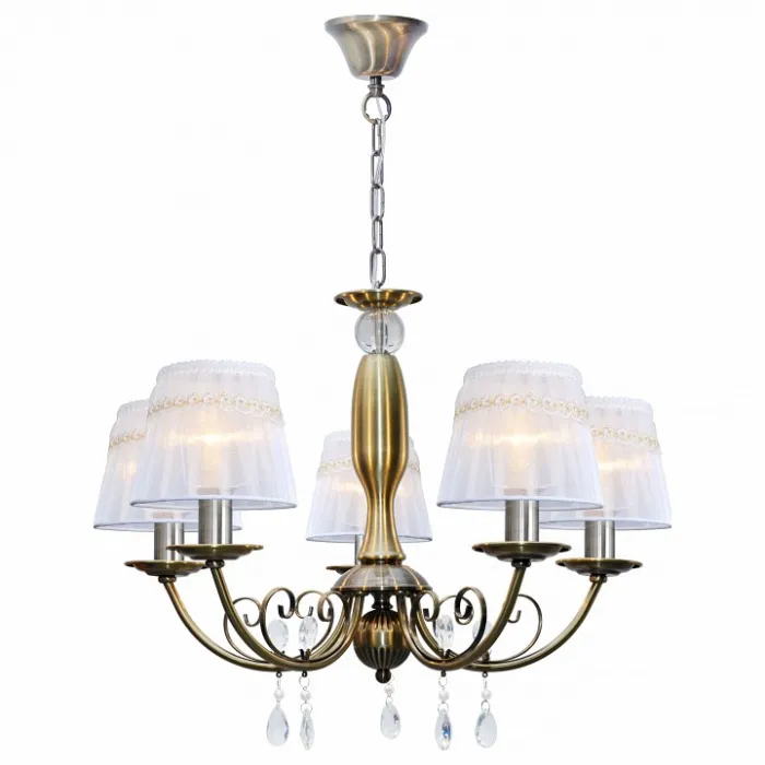 Подвесная люстра TopLight Gertrude TL1138-5H Цвет арматуры бронза Цвет плафонов белый от ImperiumLoft