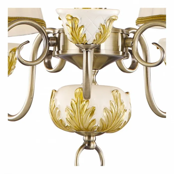 Люстра на штанге Arte Lamp Benessere A9570PL-5WG Цвет арматуры золото Цвет плафонов белый от ImperiumLoft