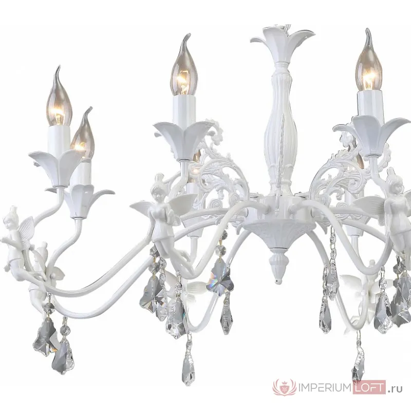 Подвесная люстра Arte Lamp Angelina A5349LM-8WH Цвет арматуры белый Цвет плафонов прозрачный от ImperiumLoft