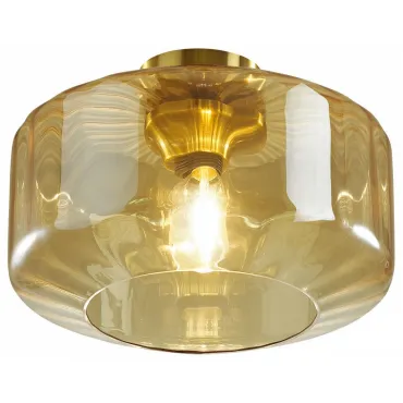 Накладной светильник Odeon Light Binga 4747/1C Цвет арматуры бронза Цвет плафонов янтарный от ImperiumLoft