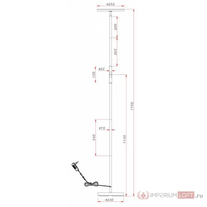 Торшер Arte Lamp Sceptrum A1822PN-1BK Цвет плафонов черно-белый Цвет арматуры черный от ImperiumLoft