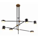 Люстра на штанге ST-Luce Rodrigo SL1604.432.06 Цвет арматуры латунь Цвет плафонов черный от ImperiumLoft