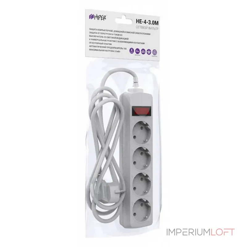 Сетевой фильтр Hiper Optimal HE-4-3M Сетевой фильтр Hiper Optimal HE-4-3M