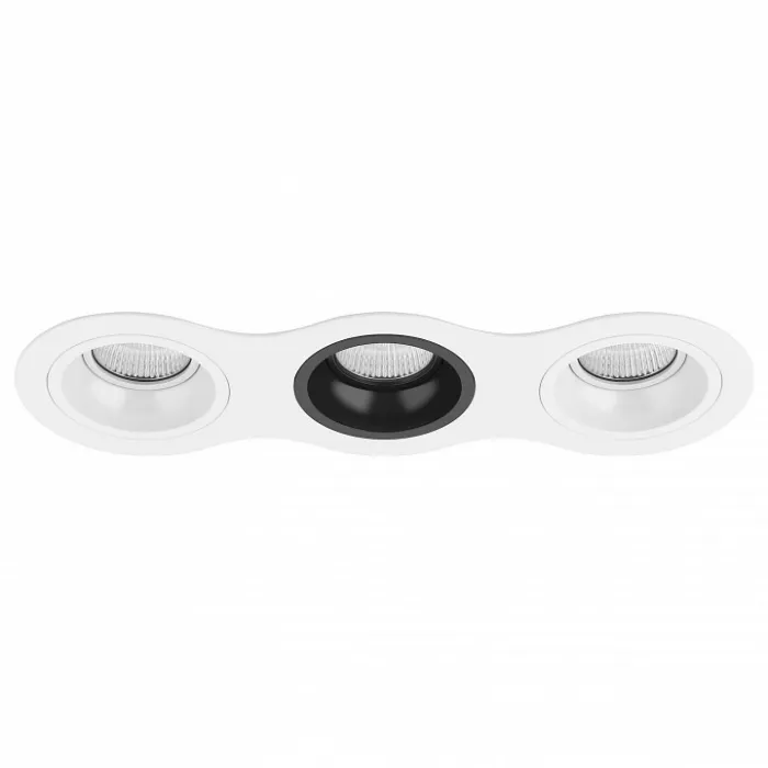 Встраиваемый светильник Lightstar Domino D636060706 цвет арматуры черно-белый от ImperiumLoft