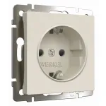 Розетка с заземлением и шторками, без рамки Werkel Айвори матовые W1171162