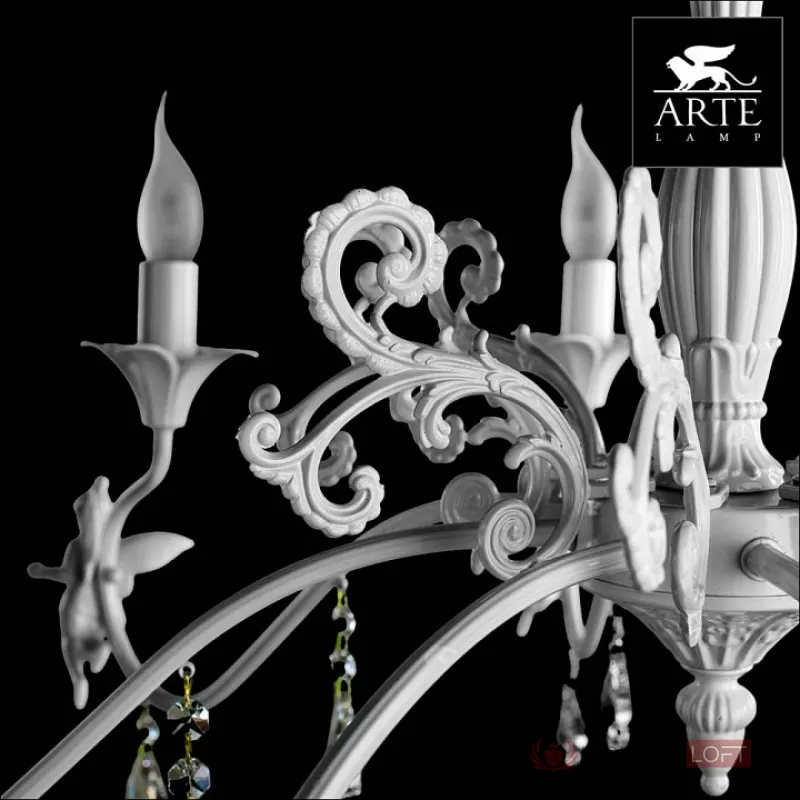 Подвесная люстра Arte Lamp Angelina A5349LM-8WH Цвет арматуры белый Цвет плафонов прозрачный от ImperiumLoft