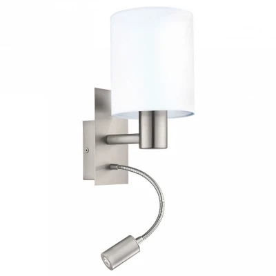 Бра с подсветкой Eglo ПРОМО Pasteri 96477 Цвет плафонов белый Цвет арматуры никель