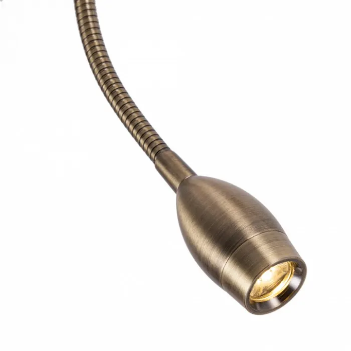 Торшер с подсветкой Arte Lamp Elba A2581PN-2AB Цвет арматуры Коричневый Цвет плафонов Белый от ImperiumLoft