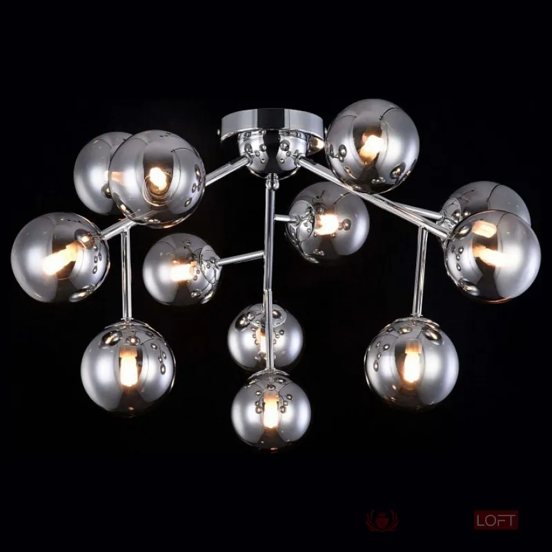 Потолочная люстра Maytoni Dallas MOD545PL-12CH Цвет арматуры хром Цвет плафонов серый от ImperiumLoft